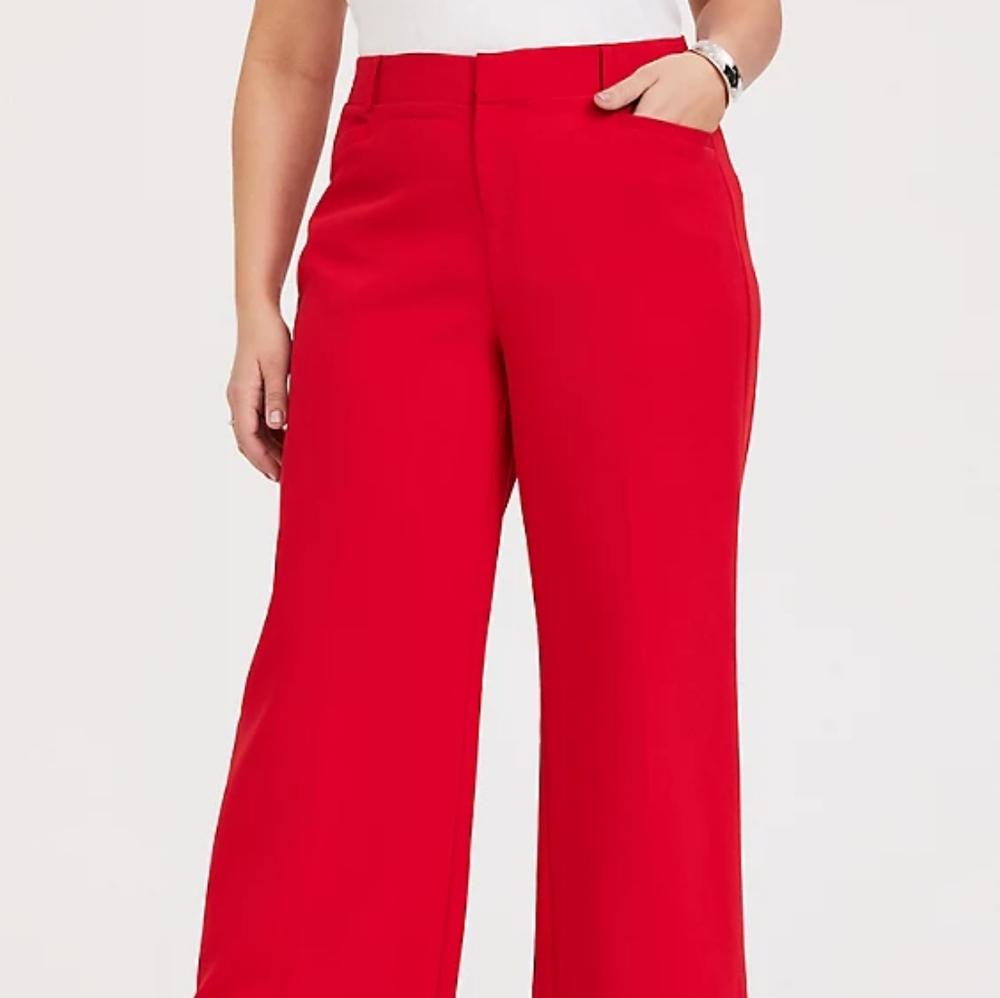 Torrid red wide leg trouser sz 22
